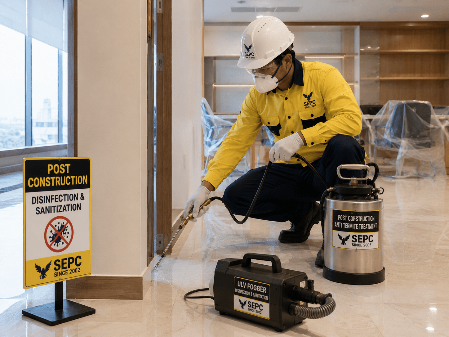 Anti-termite treatment: Post-construction: finishes, making good & handover