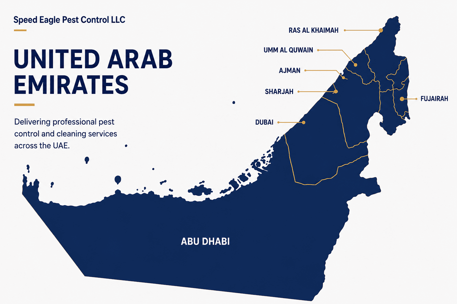 United Arab Emirates - all seven emirates served by Speed Eagle Pest Control LLC