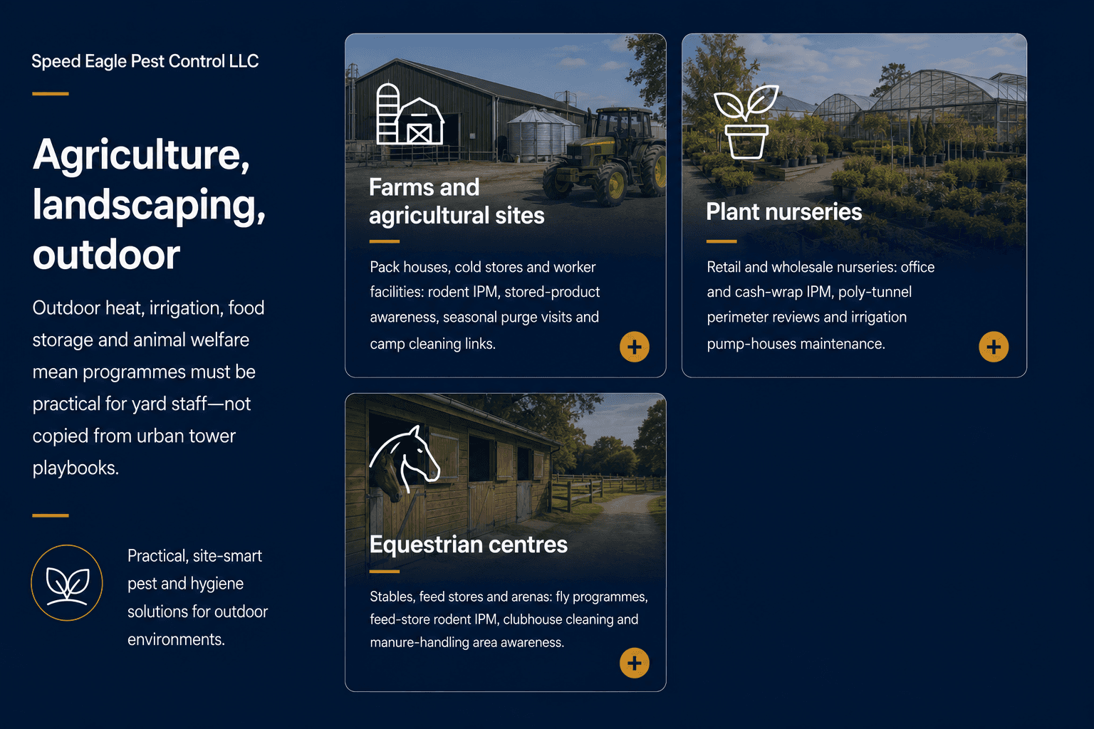 Agriculture, landscaping, outdoor